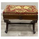 Victorian antique wood bench with storage