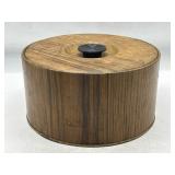 Vintage metal wood grain ice bucket