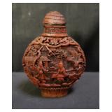 Vintage Asian cinnabar snuff bottle PB