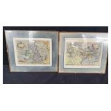 Pair of handcolored engravings maps