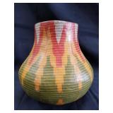 Vintage signed terracotta vase