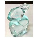 Aquamarine glass rabbit