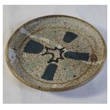 Signed vintage pottery center bowl 13"diam