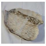 Signed Vintage Asian leaf shaped pottery bowl