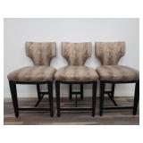 Group of 3 Swaim snake skin pattern side chairs