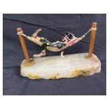 1984 Ron Lee signed " clown on hammock " 24k g