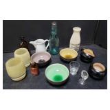 Box of miscellaneous bowls, cups, bottle etc