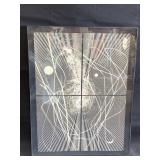 Four piece abstract lithograph wall plaque