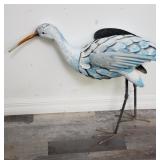 Handpainted Crane garden figurine
