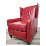 Robb & Stuckey red leather wing back recliner