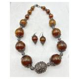 Sterling silver clasp, ornate chunky glass