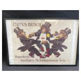 Framed lithograph poster