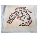 Pencil signed "black fish" lithograph unframed