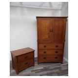 Bassett media cabinet and nightstand