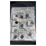 Heart shaped semi precious stone necklaces