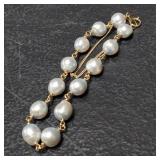 14kt Gold Pearl Bracelet 6" Long