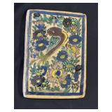 Antique hand painted cement tile