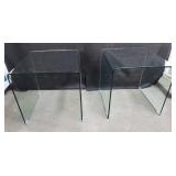 Pair of glass end tables