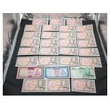 Collection of vintage Iranian (Shah) paper money