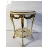 Vintage French style ornate gilt lamp table 27" x