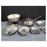 Group of silver plated pcs. Box lot