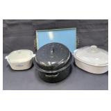 Group of vintage corning ware / one roasting pan