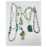 Bag of 4 beaded necklaces & ring