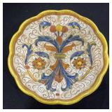 Signed Ceramic hand painted wall hanging plate