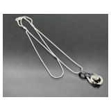 Italian sterling silver necklace & teardrop