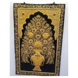 Hand woven colored stones floral wall art tapestry