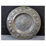 Vintage lead icon coat of arms wall plate