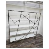 Chrome etagere with glass shelves