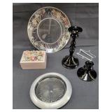 Group of vintage items with sterling overlay
