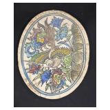 Antique Turkish hand painted ceramic tile