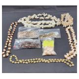 Group of sea shells necklaces & misc. pieces /