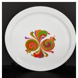 Porcelain handpainted charger 13" diam.