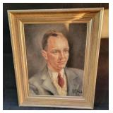 Vintage oil on canvas in gilt wooden frame /