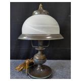 Glass & brass table lamp