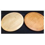 2 wood lazy Susan platters 14"diam