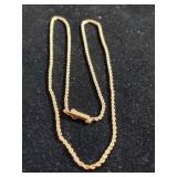 Jewelry: 14kt gold rope chain 18" long