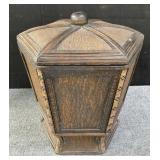 Wood covered basket 16" diameter x 19.5"H