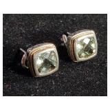 Jewelry: Praziolite 18kt gold & sterling silver