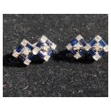 Jewelry: Diamond & Sapphire 18kt white gold