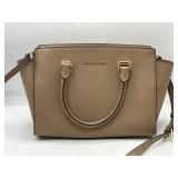 Michael Kors Selma tan leather purse