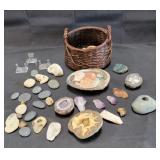 Collection of geodes / crystals / sea shells /