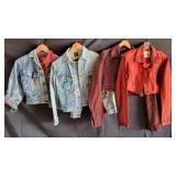 Group of vintage ladies designer jean jackets /