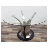 Modern glass top round table