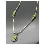 Scratch tested silver & jadeite necklace, 5.06g
