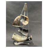 Sail ship made of horn