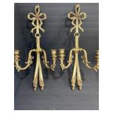 A pair of Neoclassical style brass candle